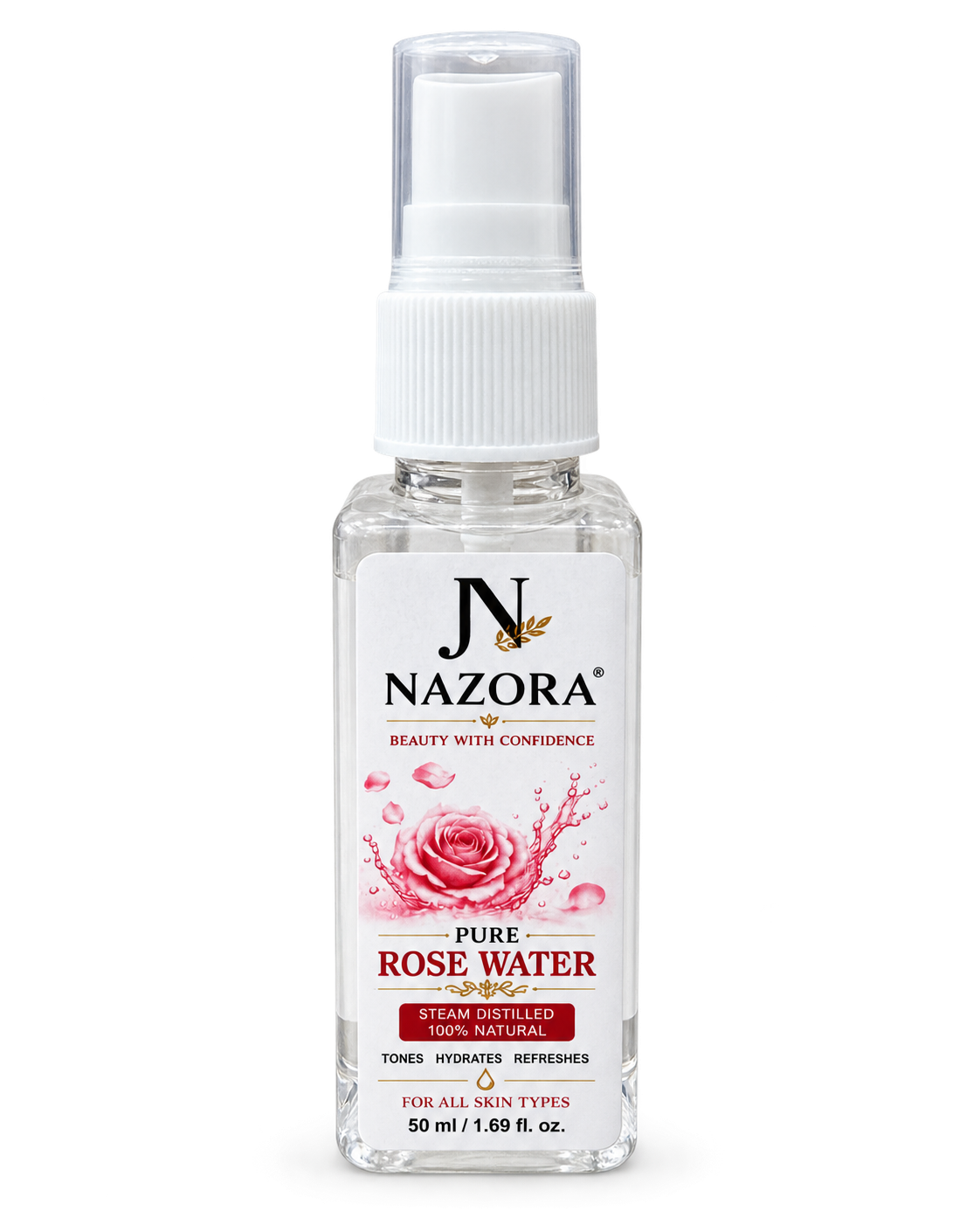 JN NAZORA Pure Rose Water – Natural Refreshment for Glowing Skin