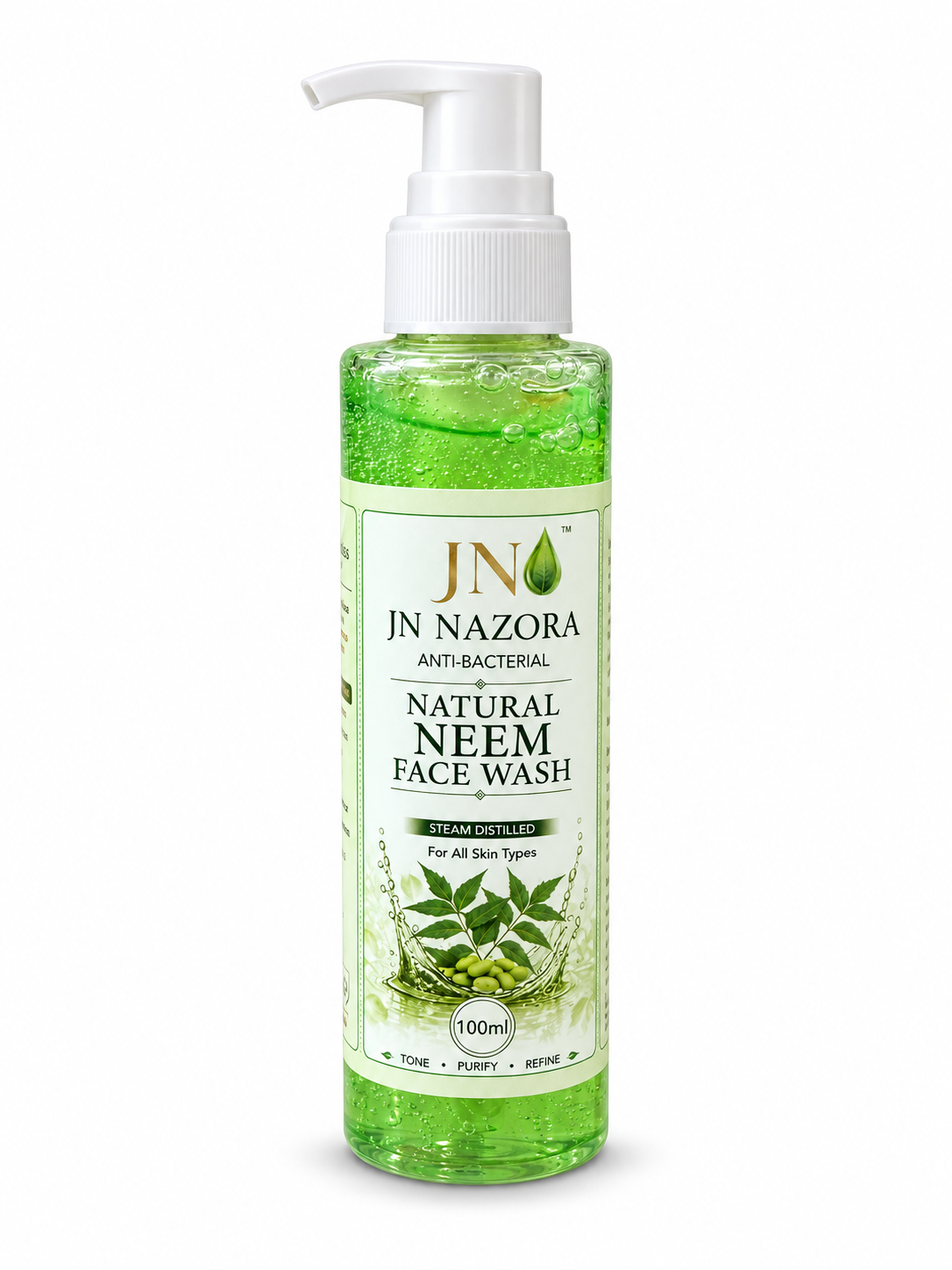 JN NAZORA Natural Neem Face Wash – Deep Cleanse for Fresh, Clear-Looking Skin 100ml